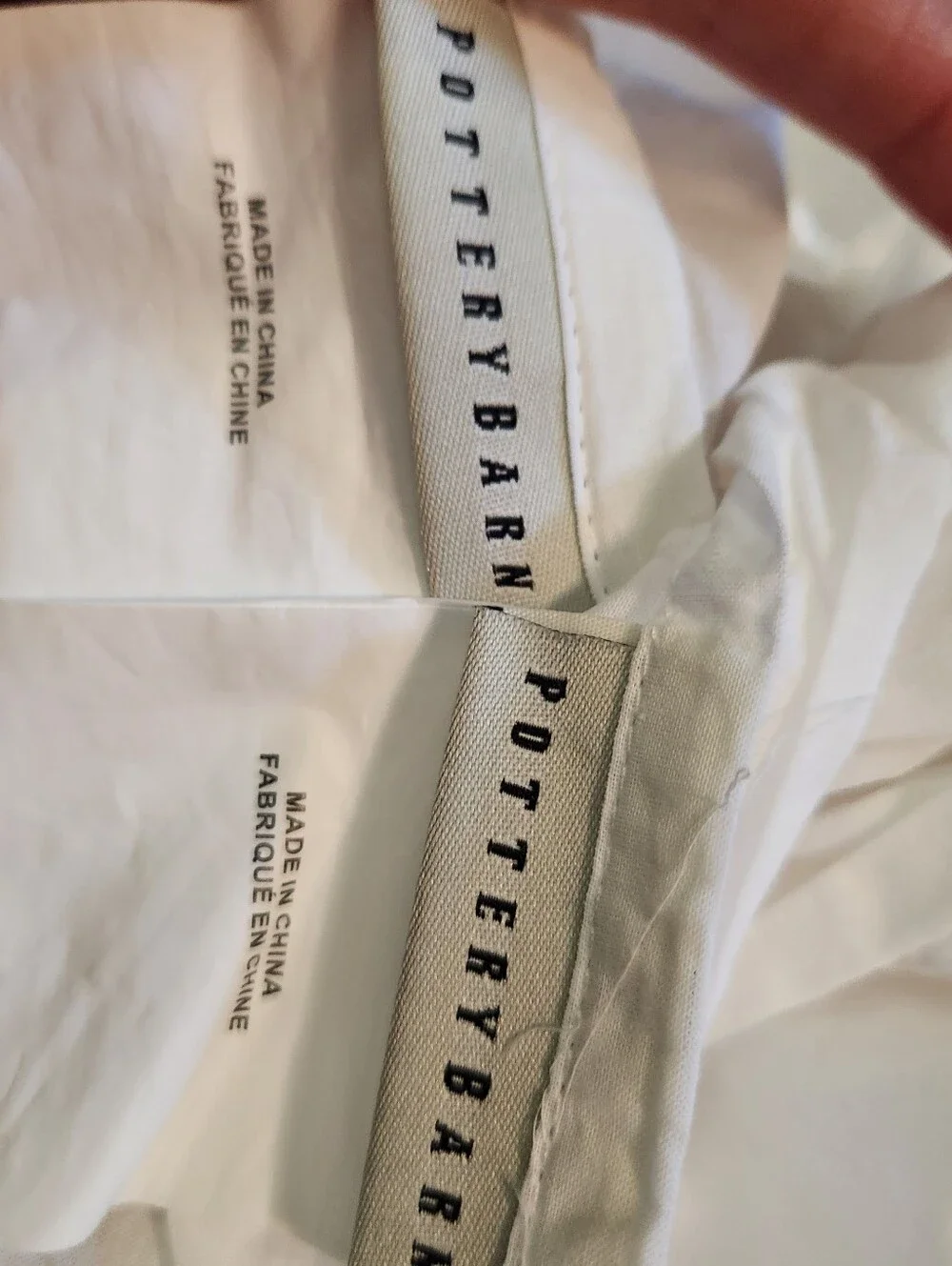 Pottery Barn Hadley White Standard Ruched Tie Sides Sheer Pillow Cases